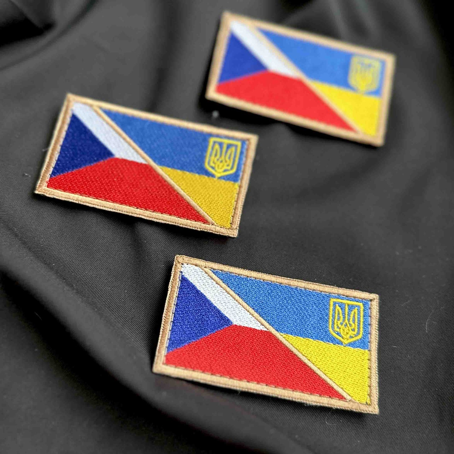 Ukrainian Morale Patch * 3 Pcs Ukraine + Czech Flag Tactical Badge Hook