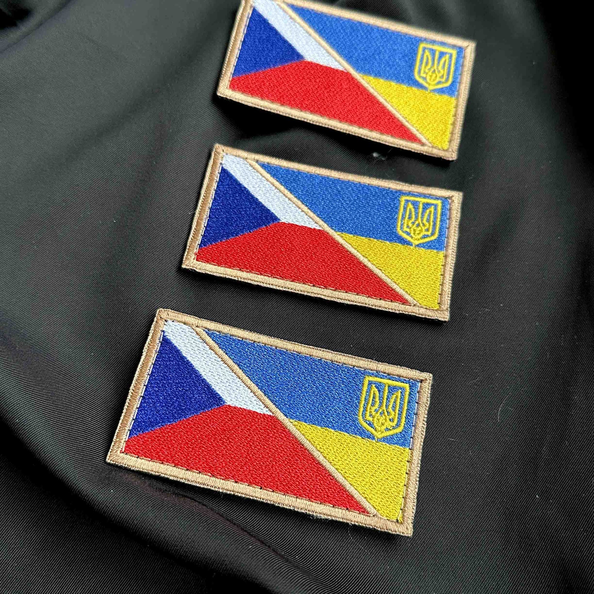 Ukrainian Morale Patch * 3 Pcs Ukraine + Czech Flag Tactical Badge Hook