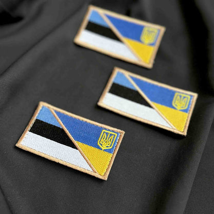 Ukrainian Morale Patch * 3 Pcs Ukraine + Estonia Flag Tactical Badge Hook