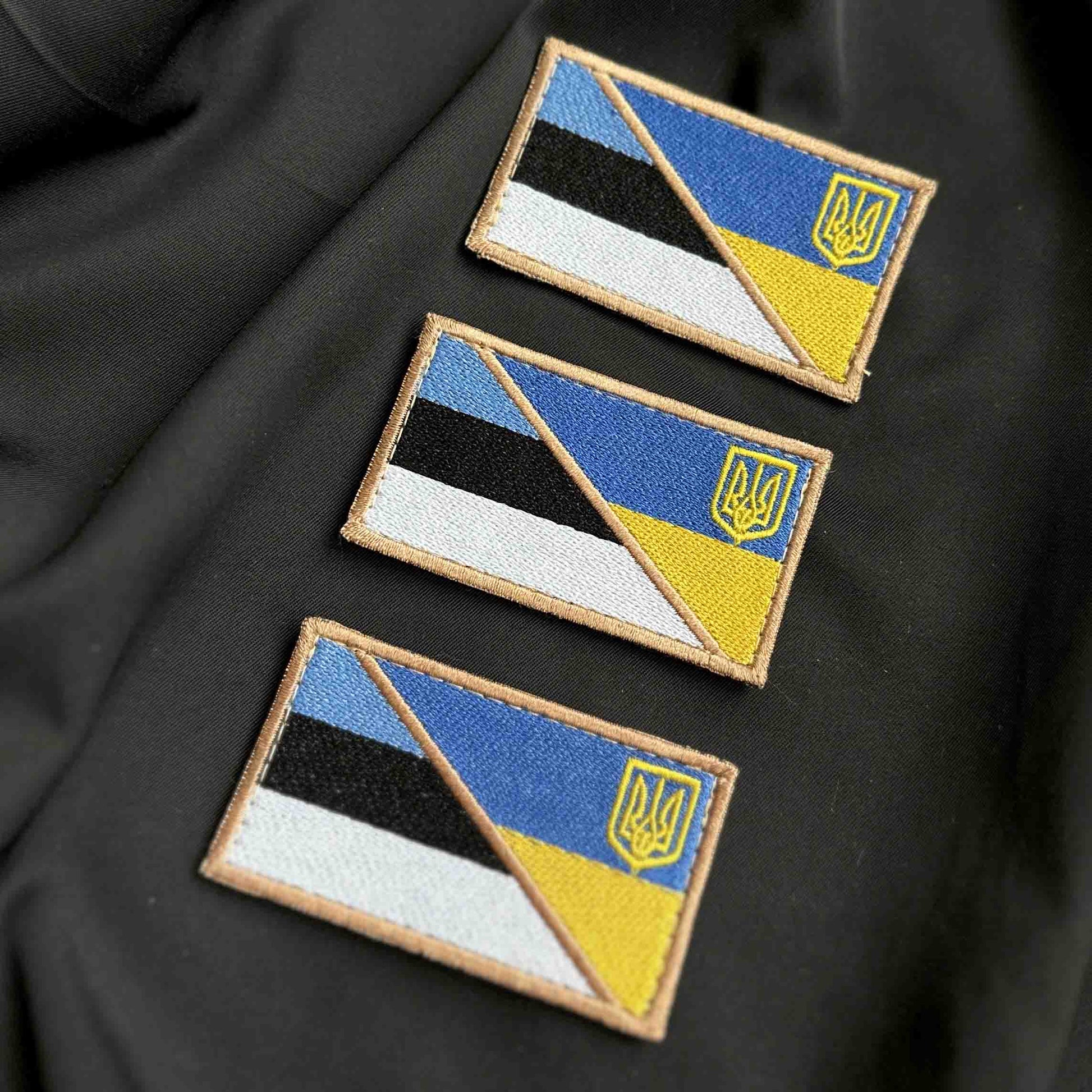 Ukrainian Morale Patch * 3 Pcs Ukraine + Estonia Flag Tactical Badge Hook
