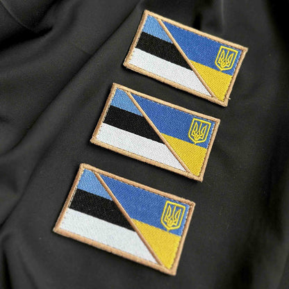 Ukrainian Morale Patch * 3 Pcs Ukraine + Estonia Flag Tactical Badge Hook