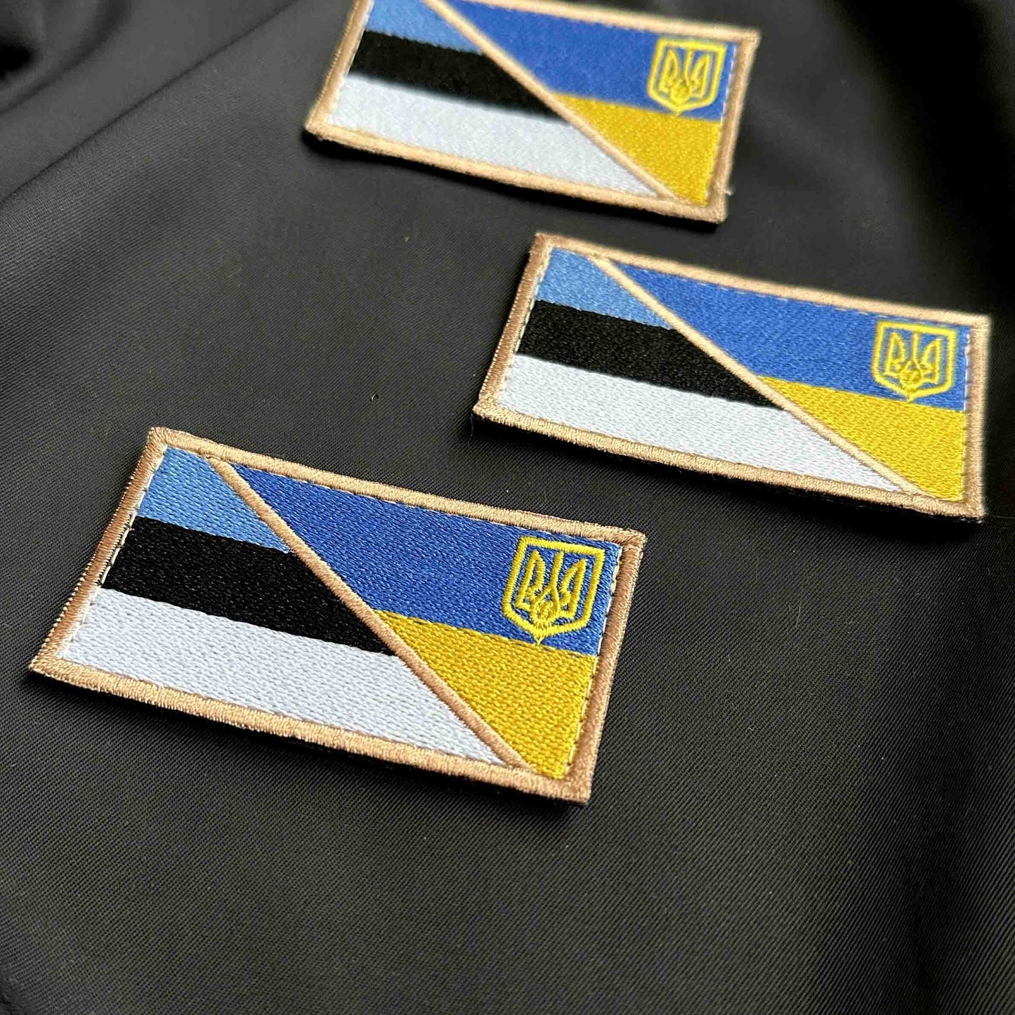 Ukrainian Morale Patch * 3 Pcs Ukraine + Estonia Flag Tactical Badge Hook