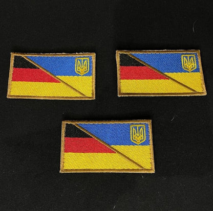 Ukrainian Morale Patch * 3 Pcs Ukraine+Germany Flag Tactical Badge Hook 