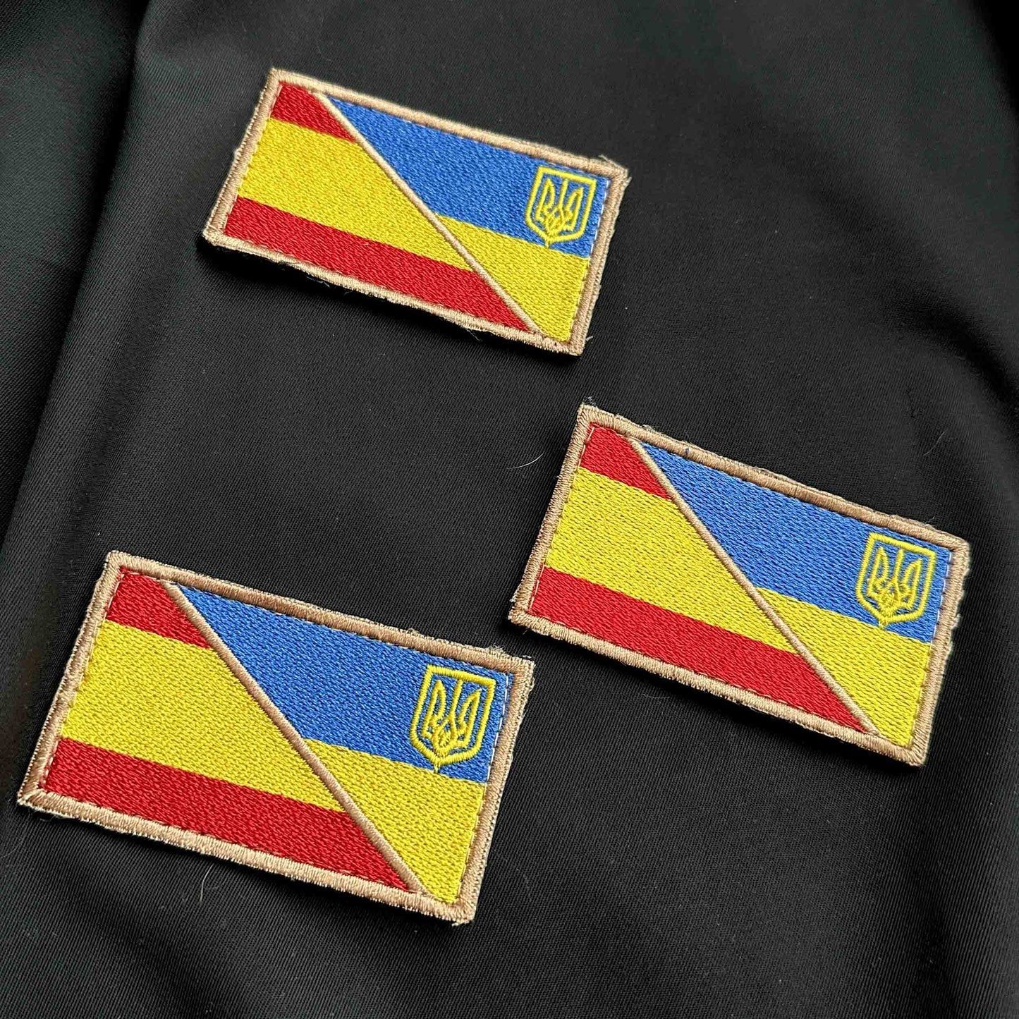 Ukrainian Morale Patch * 3 Pcs Ukraine+Spain Flag Tactical Badge Hook