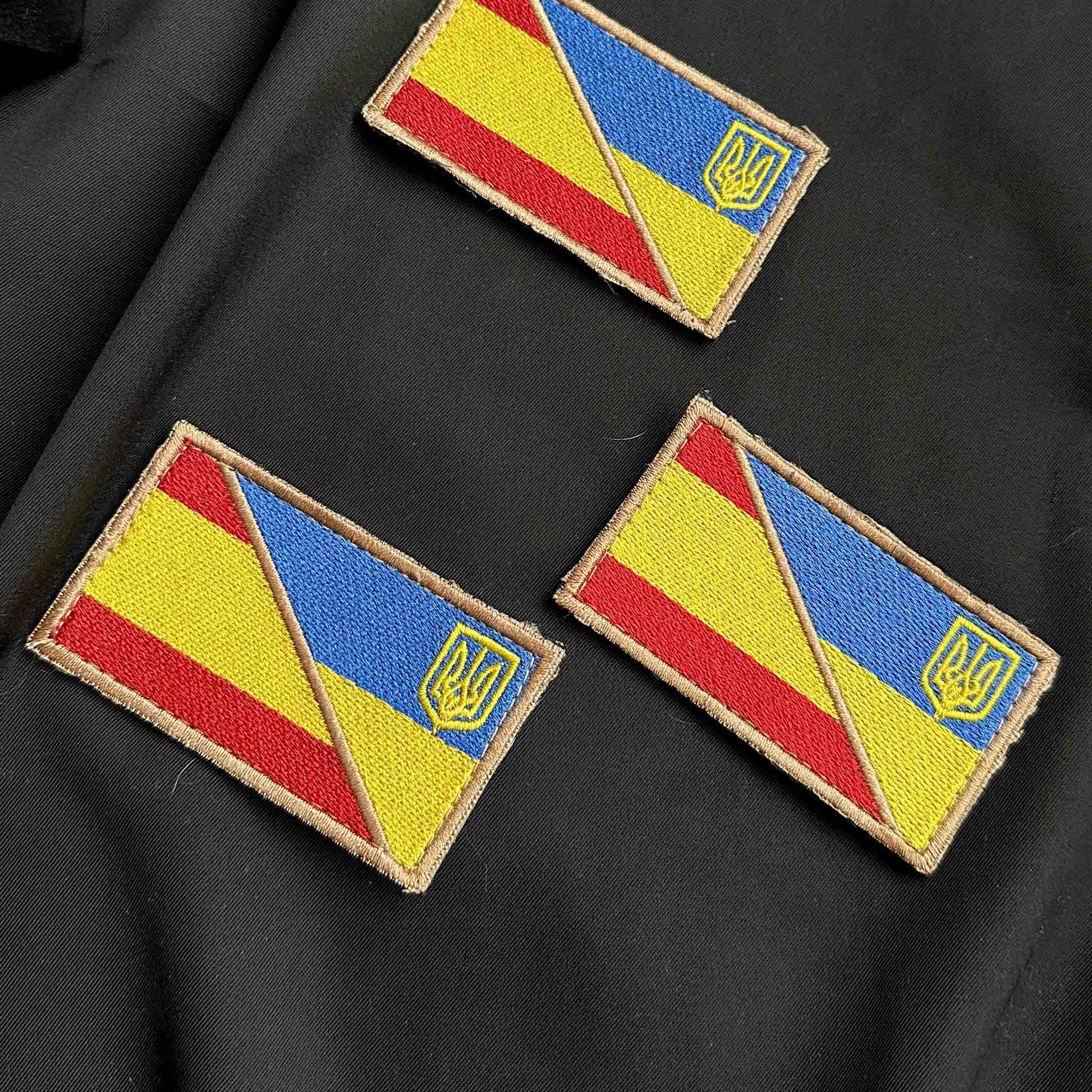 Ukrainian Morale Patch * 3 Pcs Ukraine+Spain Flag Tactical Badge Hook