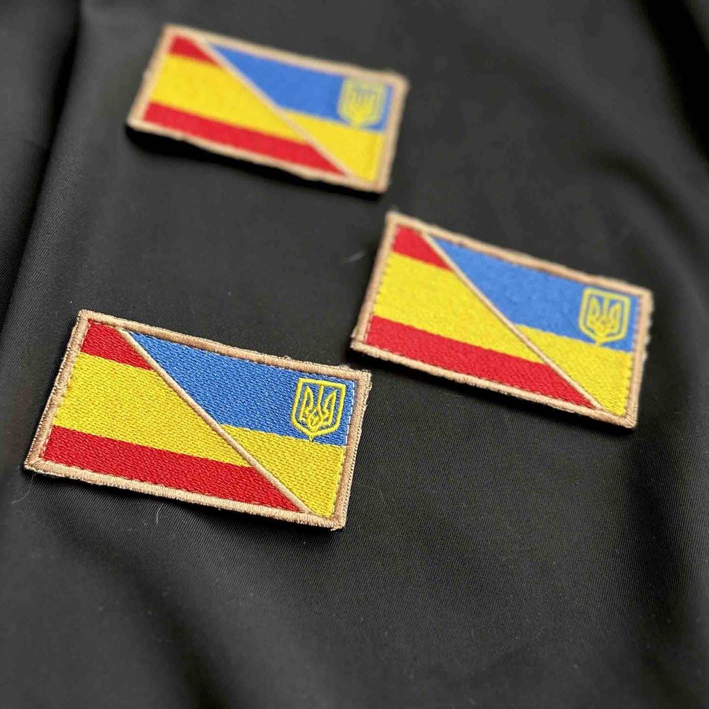 Ukrainian Morale Patch * 3 Pcs Ukraine+Spain Flag Tactical Badge Hook