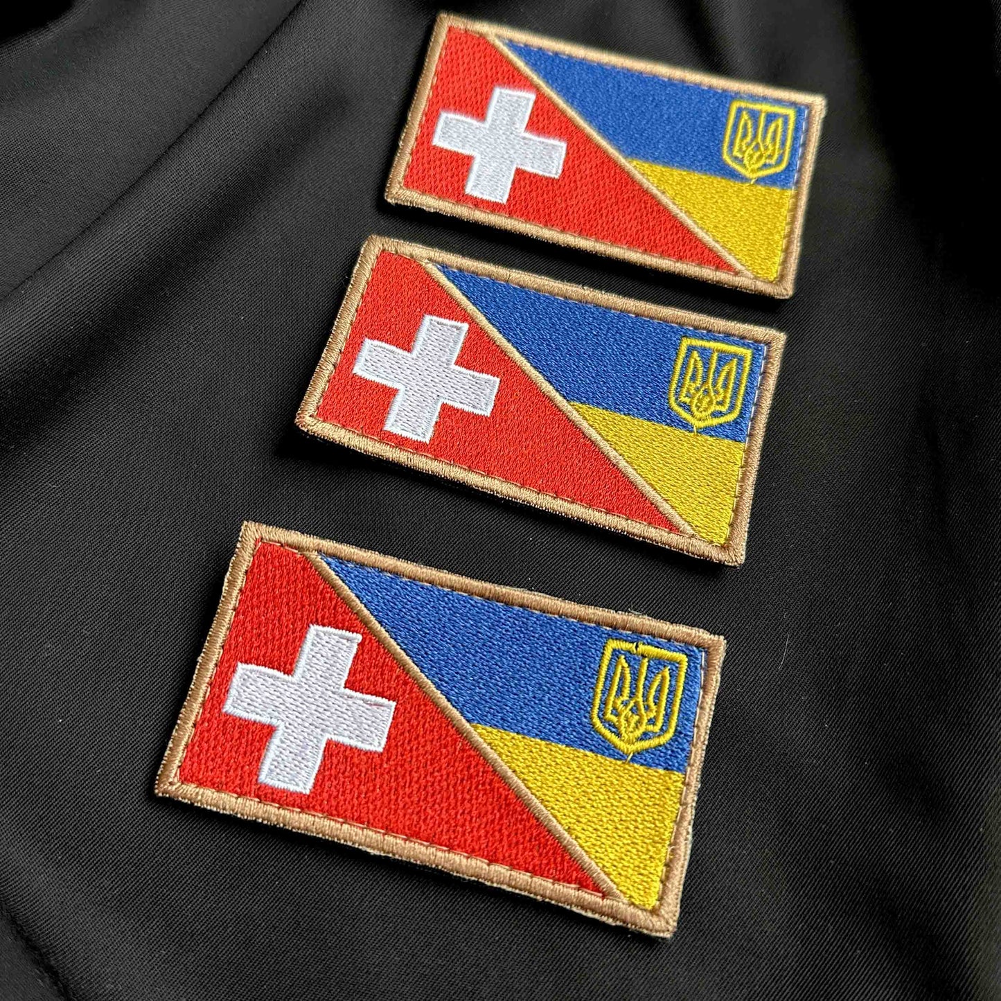 Ukrainian Morale Patch * 3 Pcs Ukraine + SwitzerlandFlag Badge Hook Textile