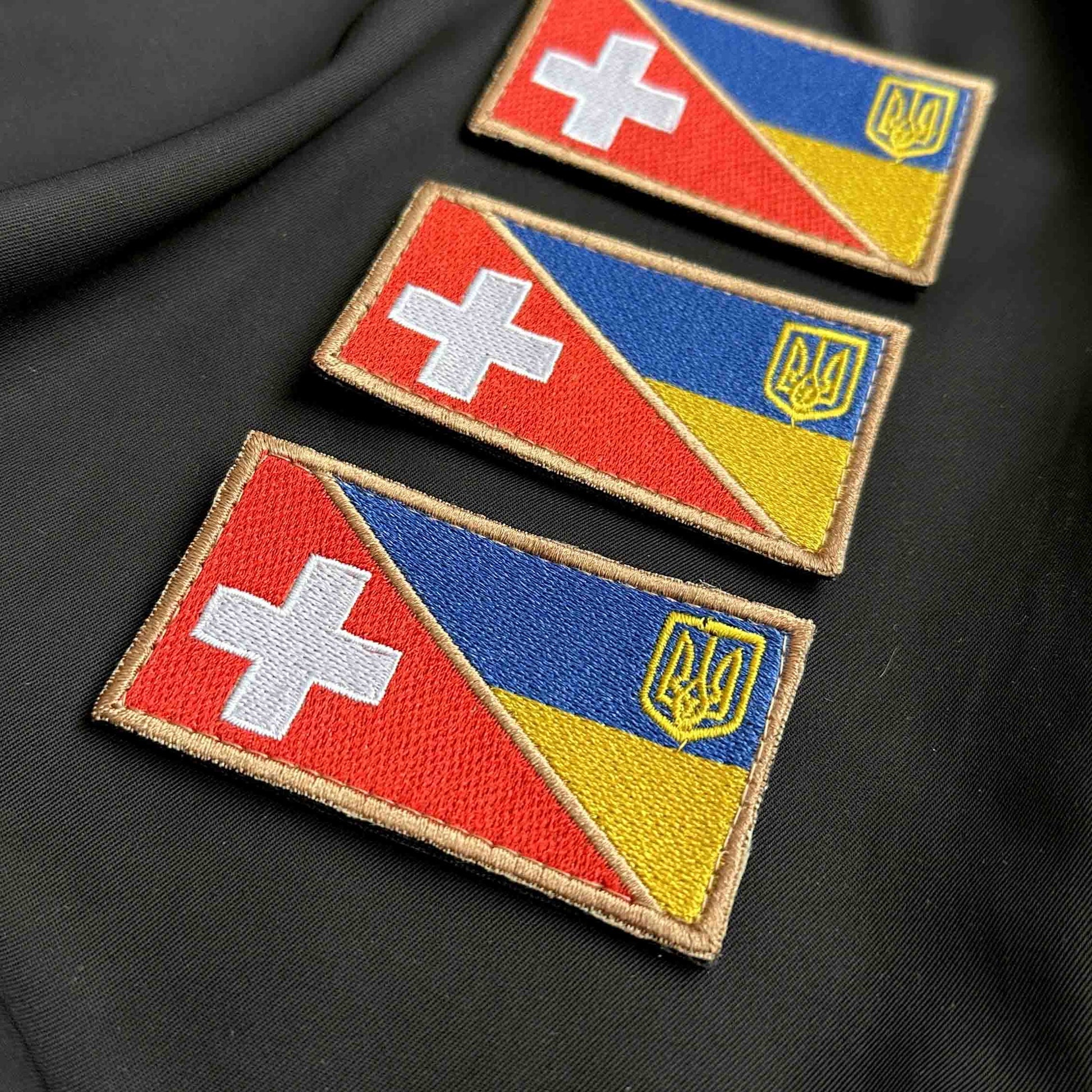 Ukrainian Morale Patch * 3 Pcs Ukraine + SwitzerlandFlag Badge Hook Textile