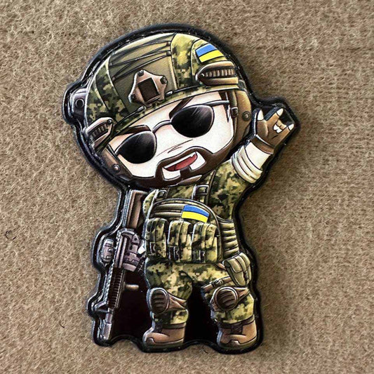 Ukrainian Morale Patch Man Fighter Army Ukraine Tactical Badge Hook PVC 3 D