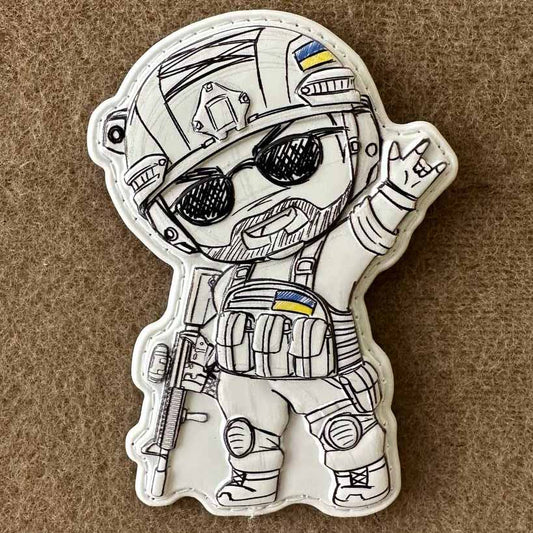 Ukrainian Morale Patch Man Fighter Army Ukraine Tactical Badge Hook PVC 3 D #2