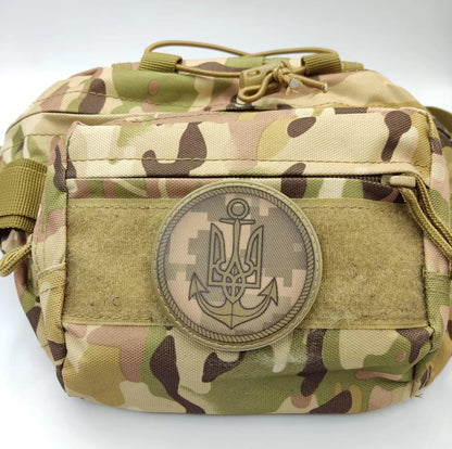 Ukrainian Morale Patch Naval Command of the Army of Ukraine Badge Hook PVC