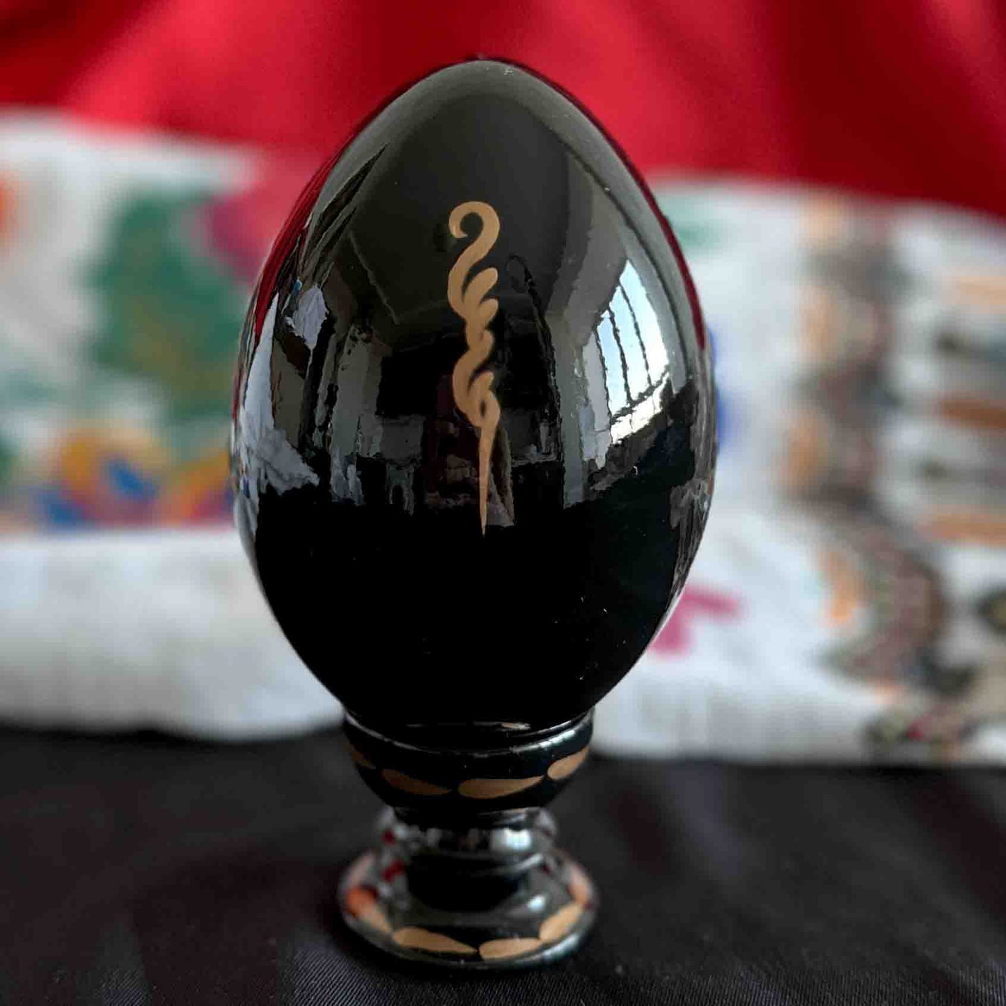 Ukrainian Petrykivka Wooden Easter Egg | Hand-Painted Pysanky (130 mm) 03-072