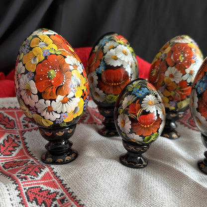 Petrykivka Wooden Easter Egg