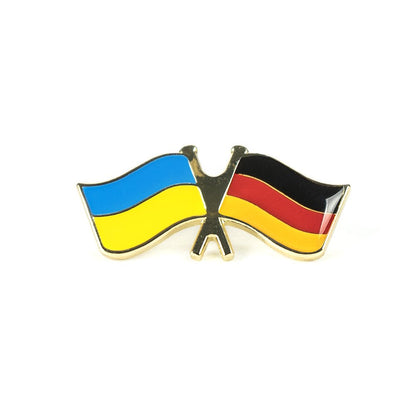 Ukrainian Pin Ukraine + Germany Metal Badge Button Pin