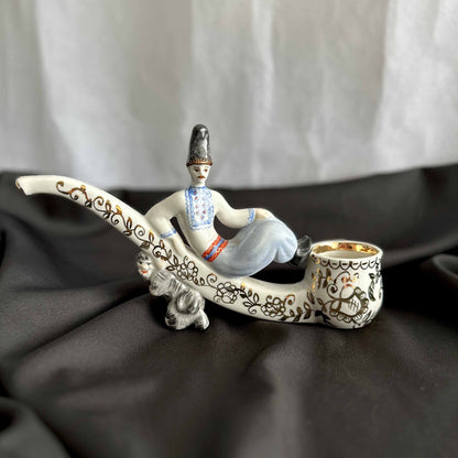 Ukrainian Vintage Ussr Porcelain Figurine Smoking Pipe "Vakula" (1976 Kyiv )