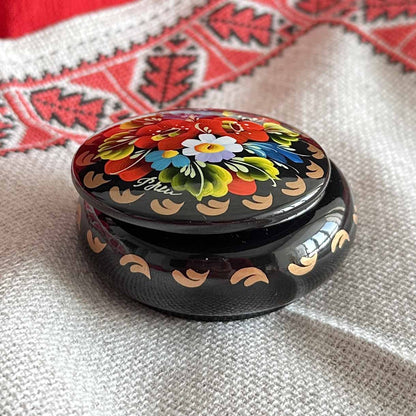 Ukrainian Wooden Boxes with Petrykivka Handmade Painting
