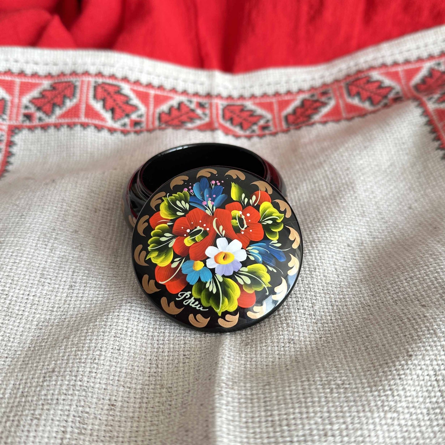 Ukrainian Wooden Boxes with Petrykivka Handmade Painting