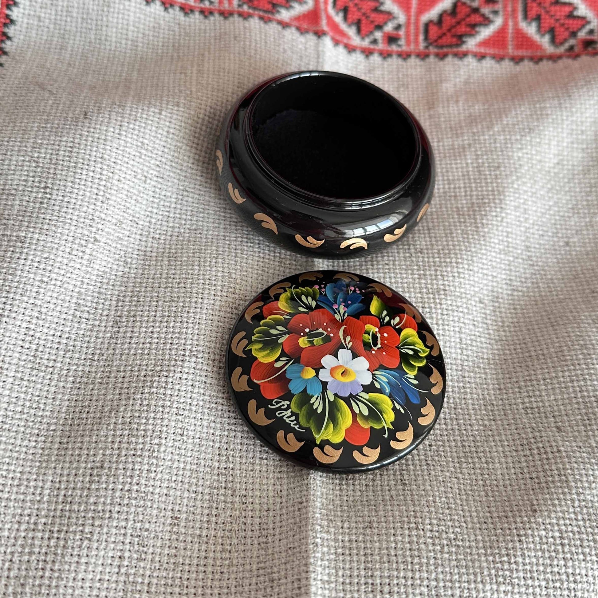 Ukrainian Wooden Boxes with Petrykivka Handmade Painting