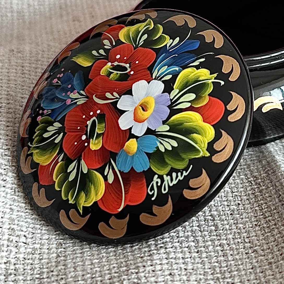 Ukrainian Wooden Boxes with Petrykivka Handmade Painting