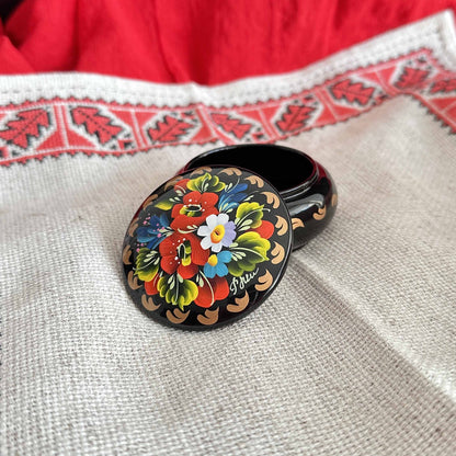 Ukrainian Wooden Boxes with Petrykivka Handmade Painting