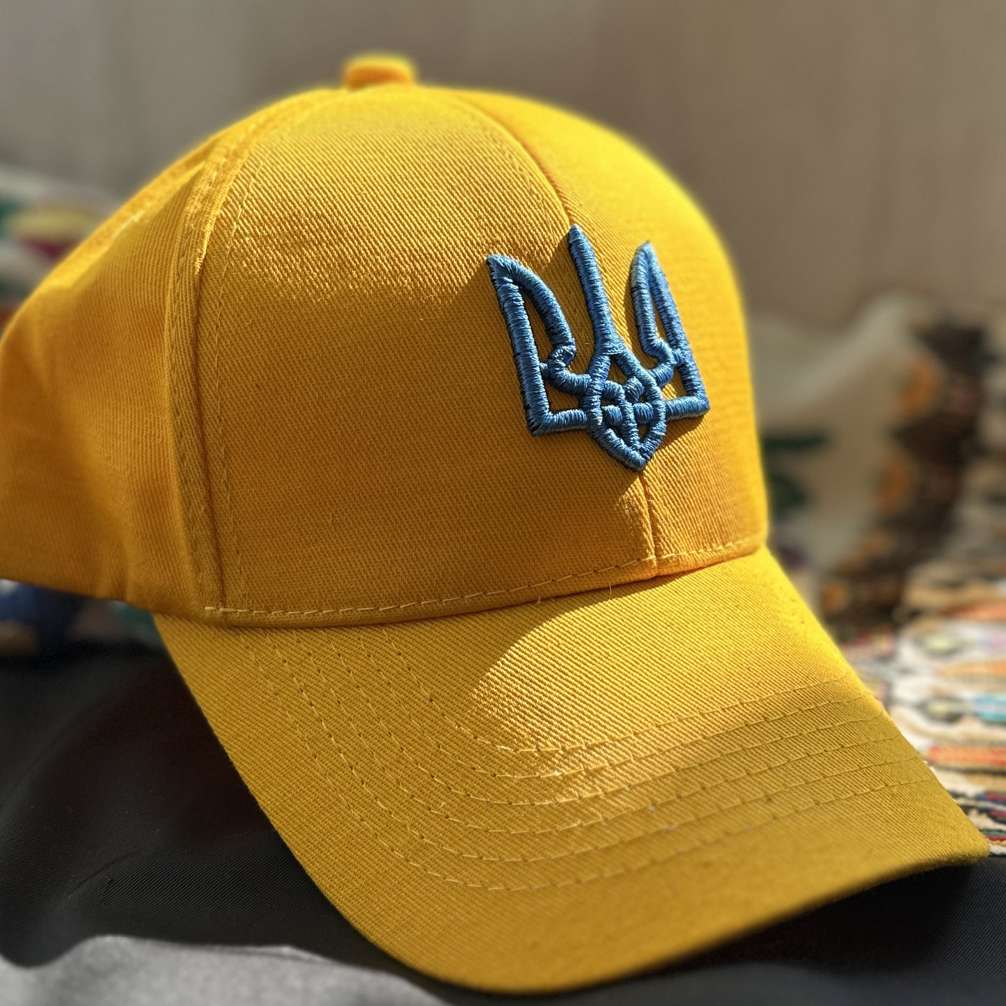 Ukrainian Yellow Cap with Blue Embroidery Trident UA Size: 56 - 58
