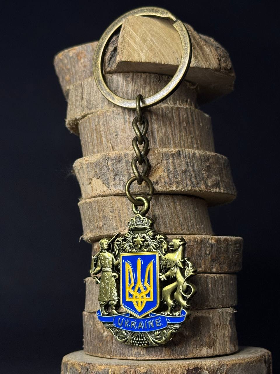 Ukranian Metal Keychain Key Trident Big Сoat of Arms of Ukraine