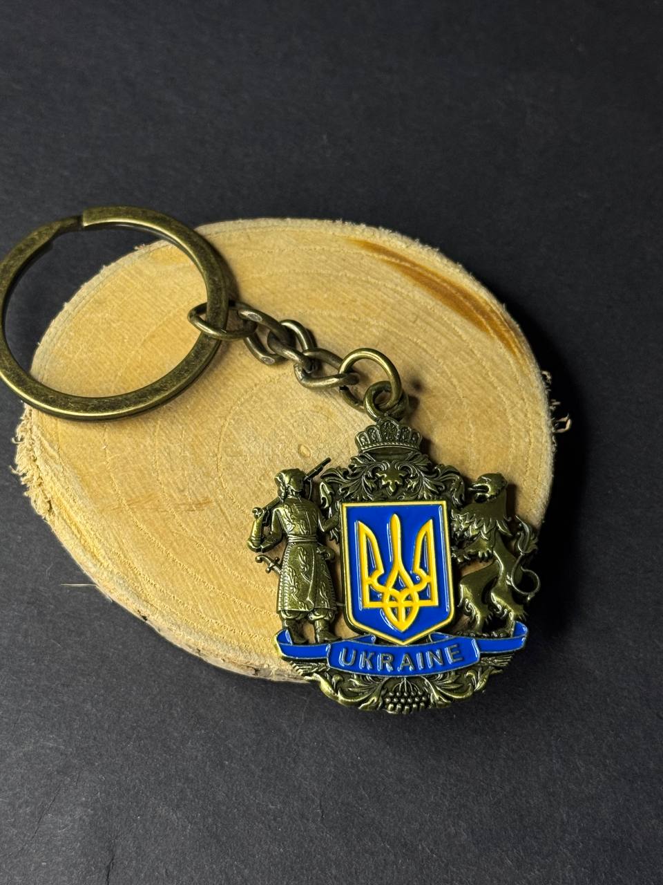 Ukranian Metal Keychain Key Trident Big Сoat of Arms of Ukraine