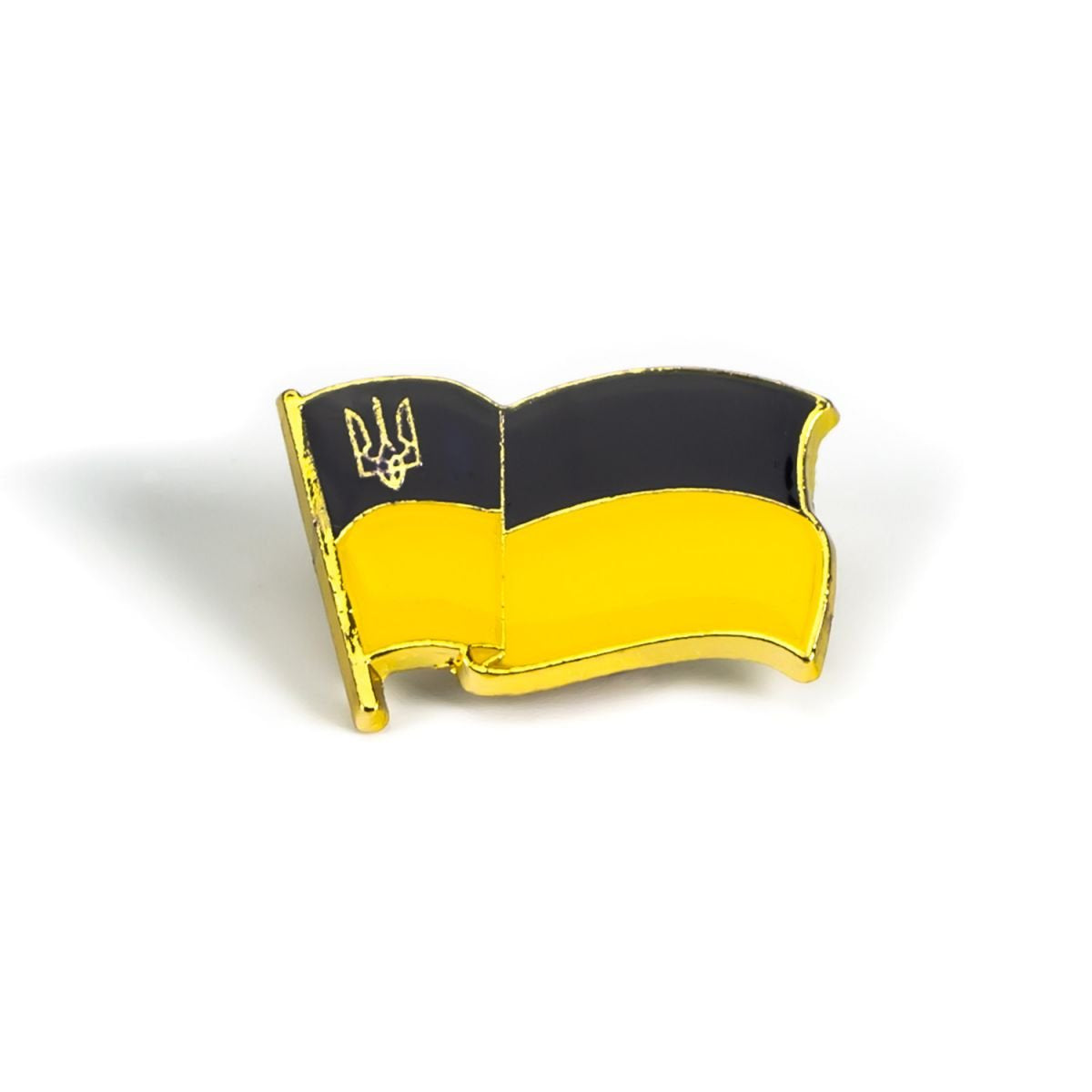 Ukrainian Flag Pin "Trident and Flag" Metal Badge Button Pin