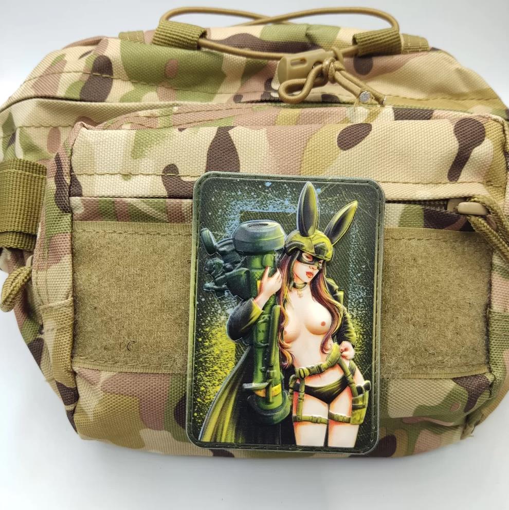 Morale Army Patch Nude Girl with Javelin Tactical Badge Hook PVC 3 D