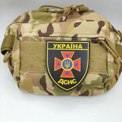 Ukrainian Morale Patch State Service of Ukraine for Emergency Situations Badge Hook PVC