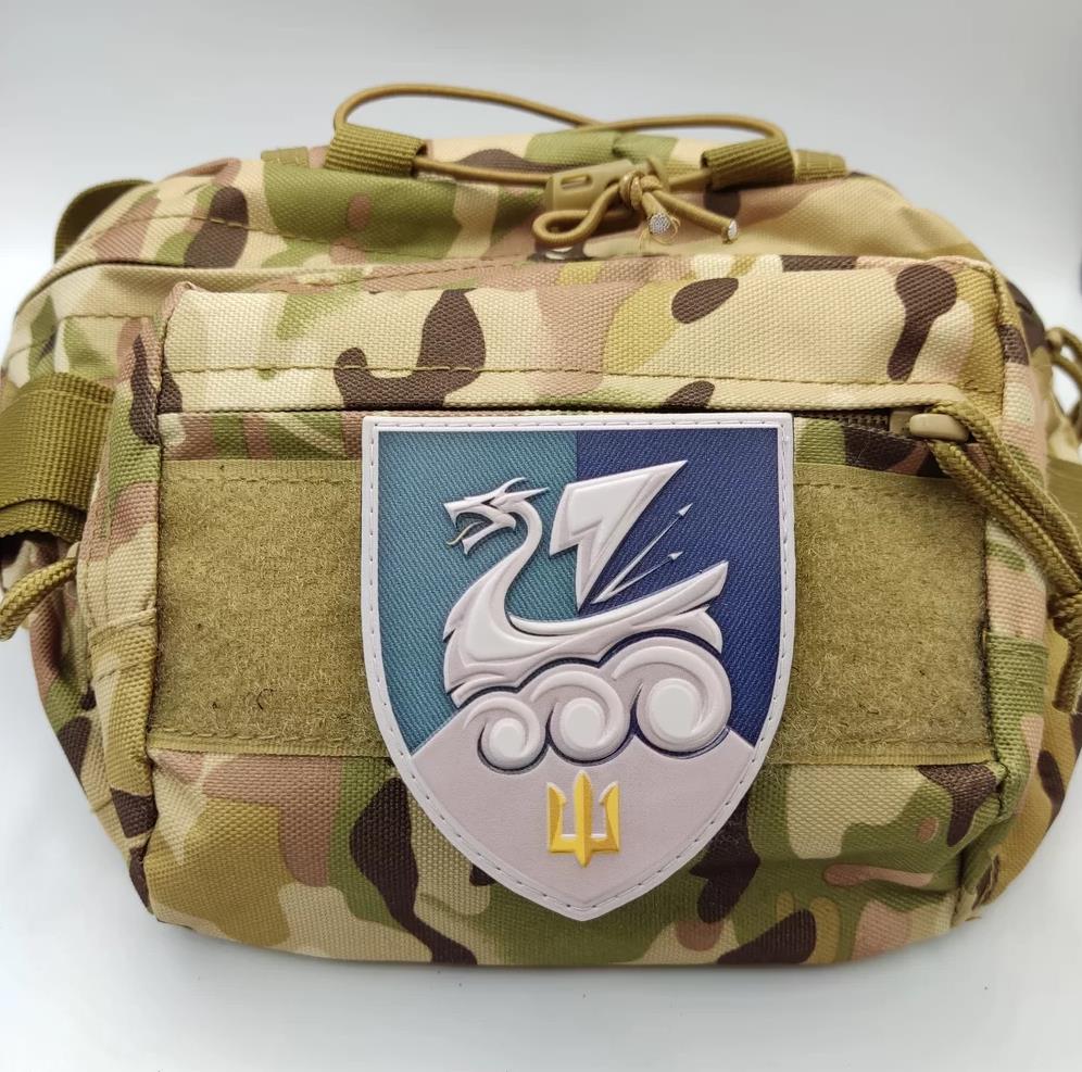 Ukrainian Morale Patch 36th Separate Brigade Marines Tactical Badge Hook PVC 3D