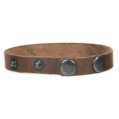 Brown Leather Narow Bracelet Ukrainian "Слава Україні" Stand with Ukraine