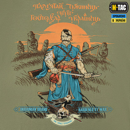 T-shirt noir ukrainien orné du trident blanc, emblème national de l'Ukraine.