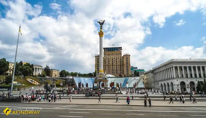 Ukrainian Fridge Magnet Metal "Maydan" Central Square of Kyiv