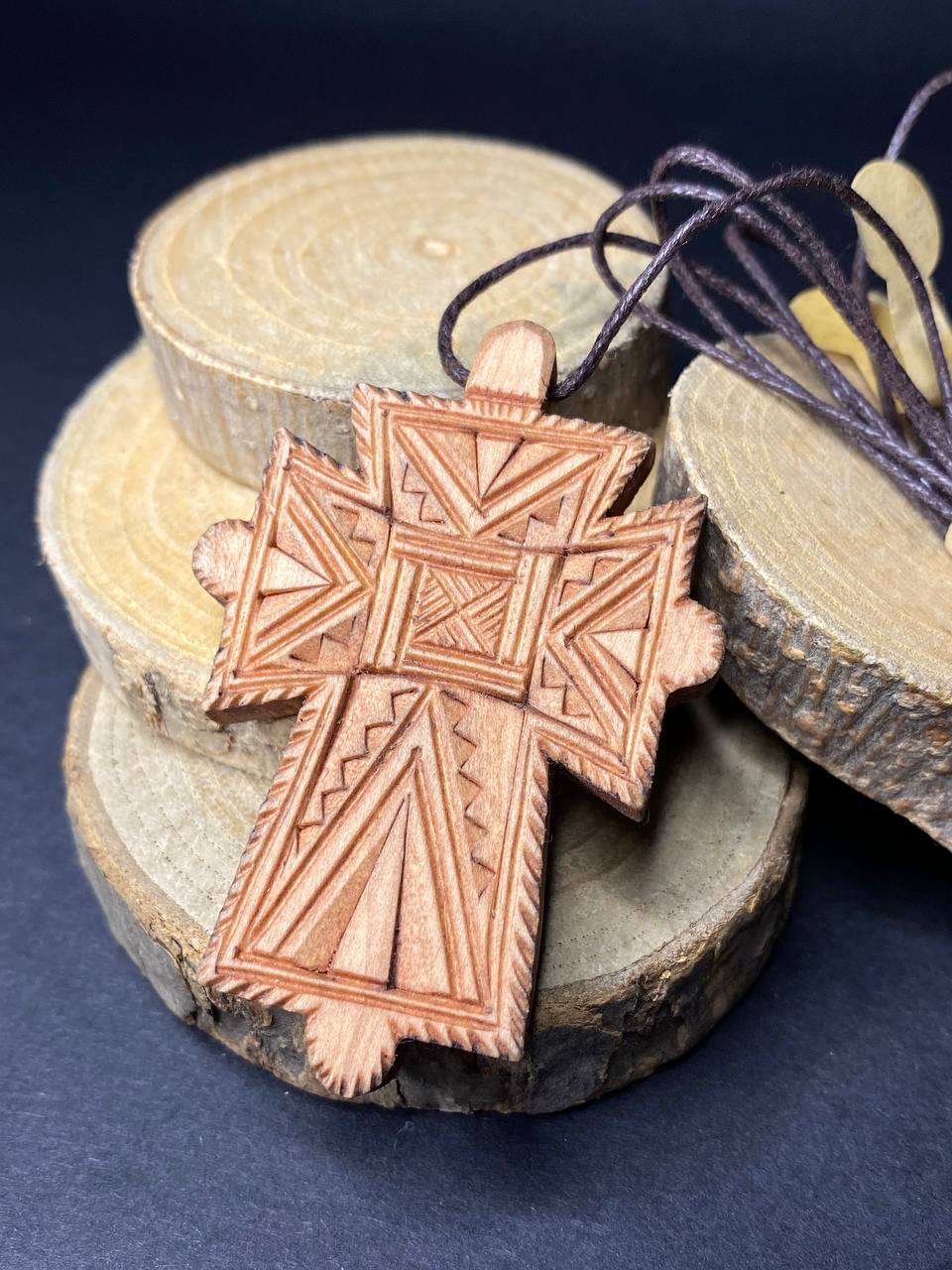 Ukranian&nbsp;Traditional&nbsp;Ortodox Handmade Wood Cross Crucifix Double-Sided from Hutsul Region Ukraine