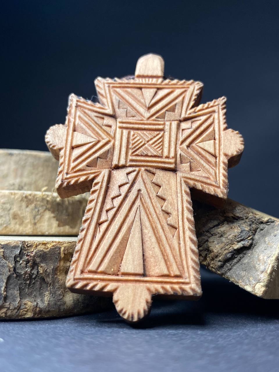 Ukranian&nbsp;Traditional&nbsp;Ortodox Handmade Wood Cross Crucifix Double-Sided from Hutsul Region Ukraine