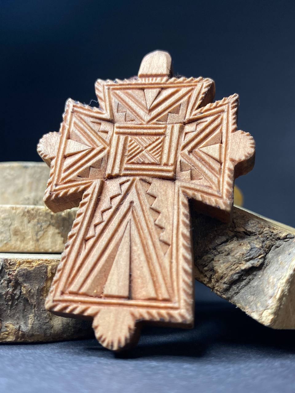 Ukranian&nbsp;Traditional&nbsp;Ortodox Handmade Wood Cross Crucifix Double-Sided from Hutsul Region Ukraine