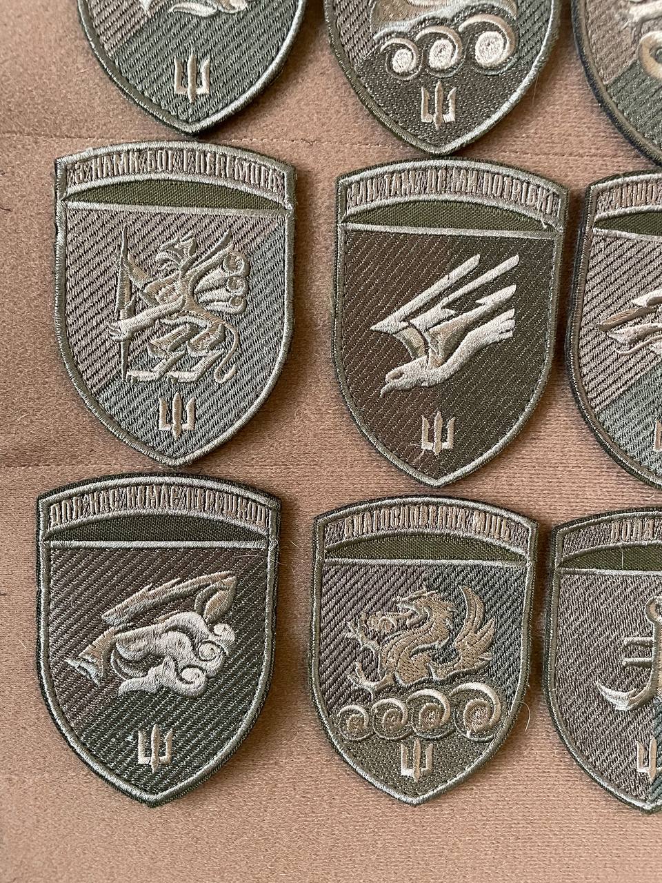 Ukrainian Army Unit Patches Separate Brigade of Marines Badge Hook Set * 12 pcs (Olive)