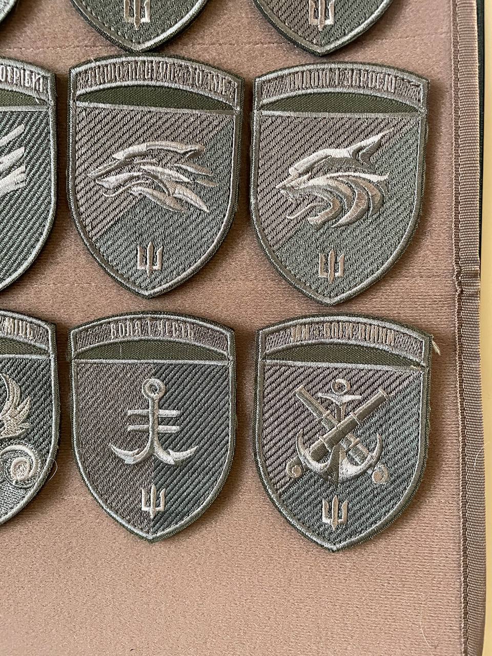 Ukrainian Army Unit Patches Separate Brigade of Marines Badge Hook Set * 12 pcs (Olive)