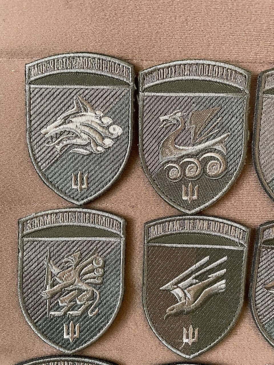 Ukrainian Army Unit Patches Separate Brigade of Marines Badge Hook Set * 12 pcs (Olive)