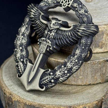Ukrainian Army Metallic Beret Badge Militare Intelligence of Ukraine