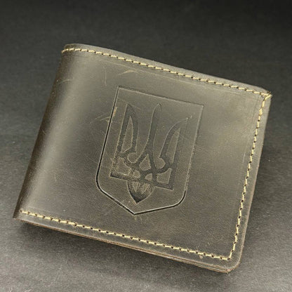 Ukranian Brown Leather Trident Men`s Men's Wallet