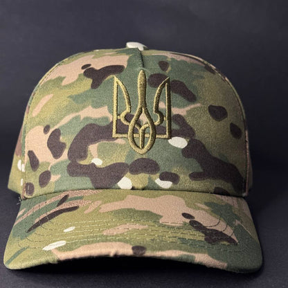 Ukrainian Military Cap Multicam with Embroidery Trident Ukraine Size: 56 - 58