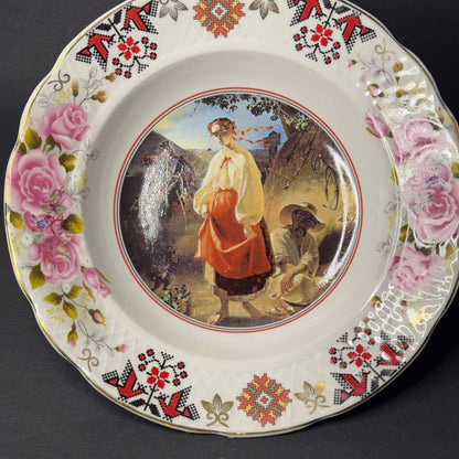 Ukranian Ceramic Plate Catherine is the Most Famous Painting by Taras Shevchenko