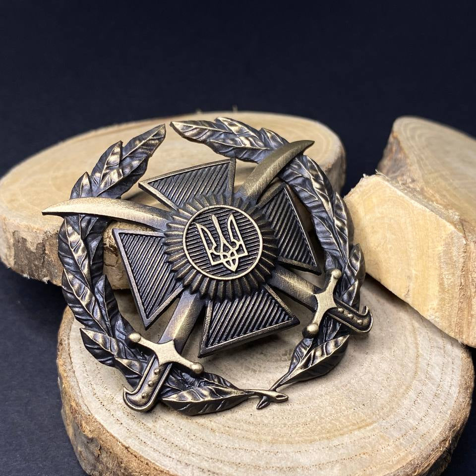 Ukrainian Army Metallic Beret Badge