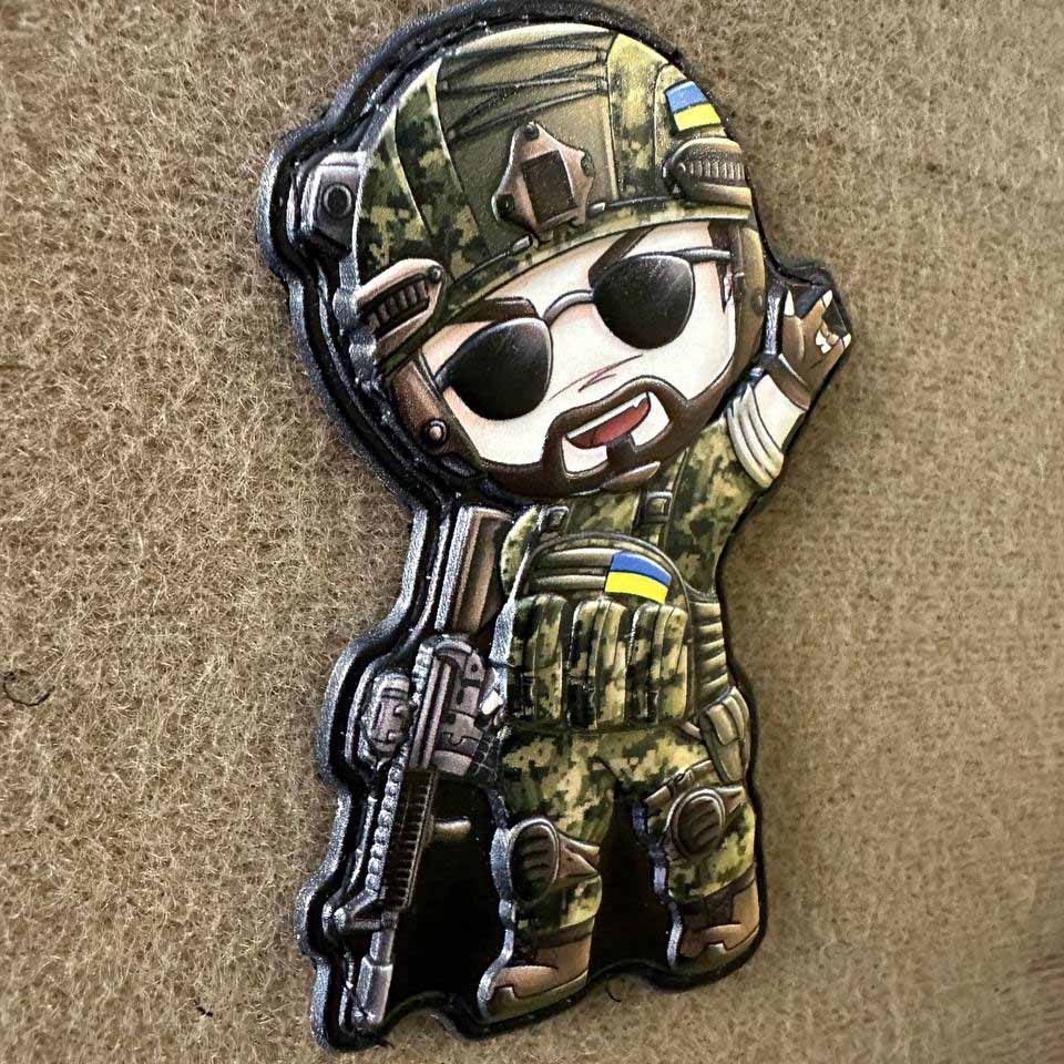 Ukrainian Morale Patch Man Fighter Army Ukraine Tactical Badge Hook PVC 3 D