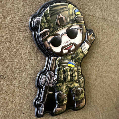 Ukrainian Morale Patch Man Fighter Army Ukraine Tactical Badge Hook PVC 3 D