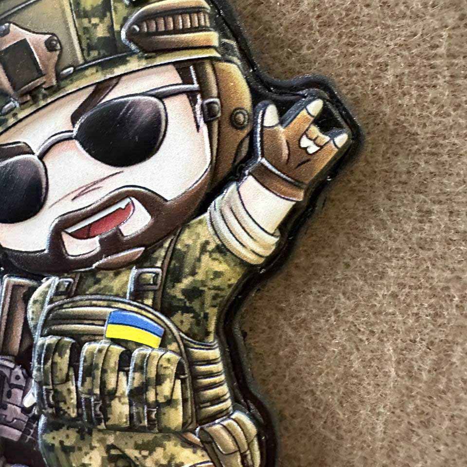 Ukrainian Morale Patch Man Fighter Army Ukraine Tactical Badge Hook PVC 3 D