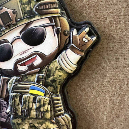 Ukrainian Morale Patch Man Fighter Army Ukraine Tactical Badge Hook PVC 3 D