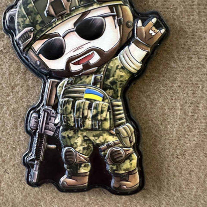 Ukrainian Morale Patch Man Fighter Army Ukraine Tactical Badge Hook PVC 3 D